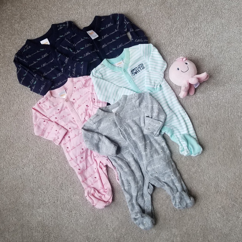Bundle Gymboree Gloved & Footed Overalls 0-3 Month